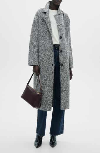 MANGO Marled Knit Longline Coat