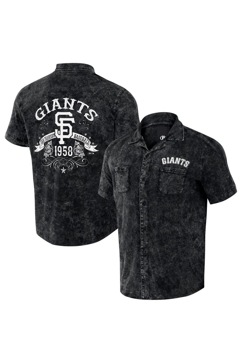 Men's Darius Rucker Collection by Fanatics  Black San Francisco Giants Denim Team Color Button-Up Shirt, Main, color, Black