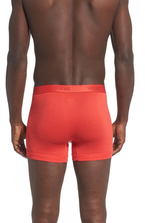 2(x)ist 3-pack Cotton Boxer Briefs In Black/charcoal/poppy Red