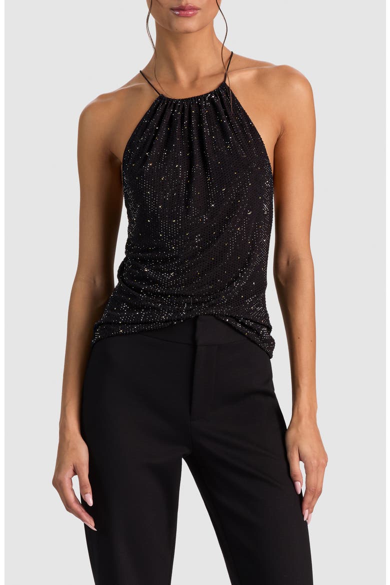 Zumi Embellished Halter Top, Main, color, BLACK/ GOLD
