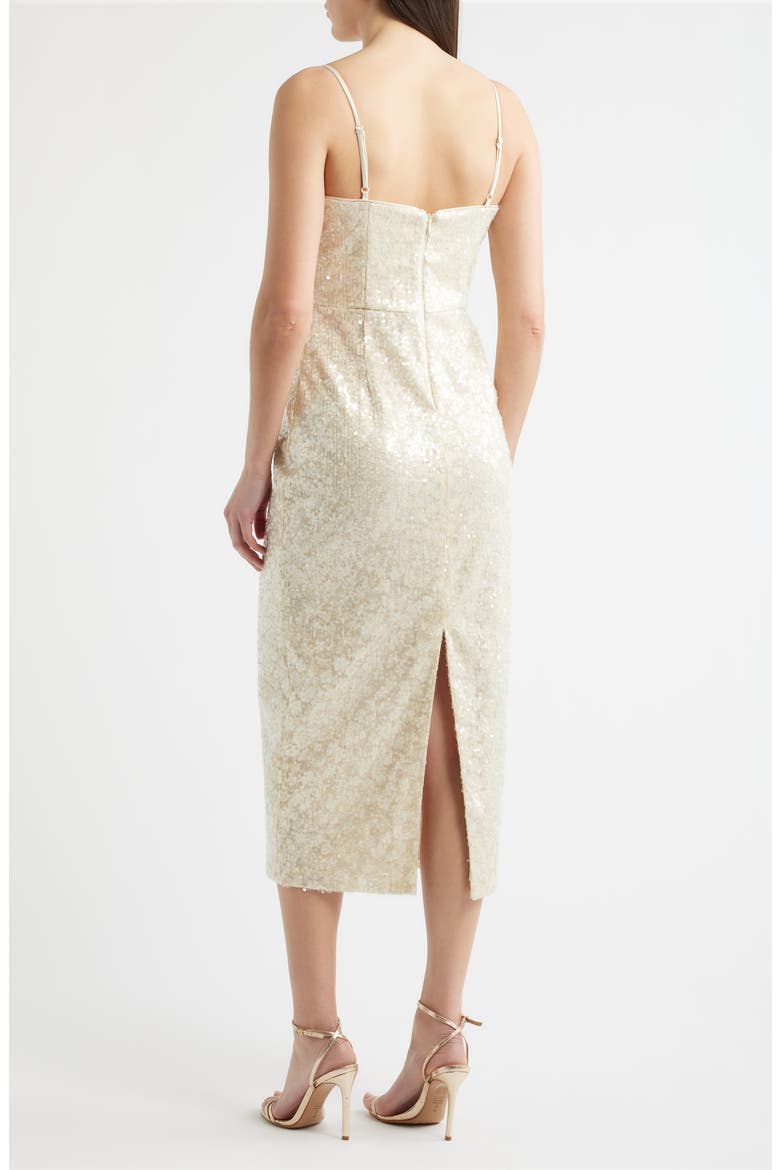 Sequin Sleeveless Midi Dress, Alternate, color, IVORY