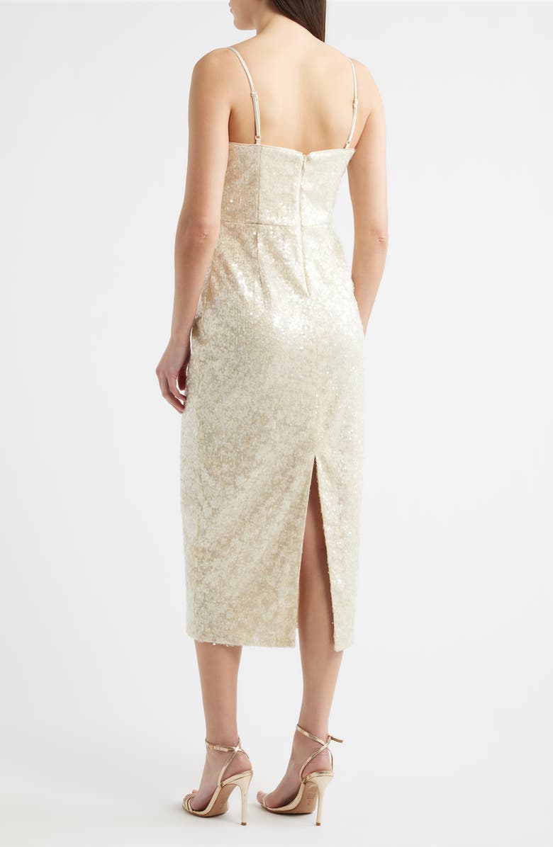 Eliza J Sequin Sleeveless Midi Dress, Alternate, color, 