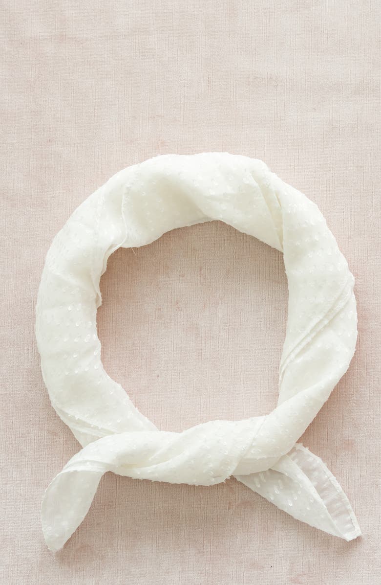 Rachel Parcell Swiss Dot Square Silk Blend Scarf, Alternate, color,