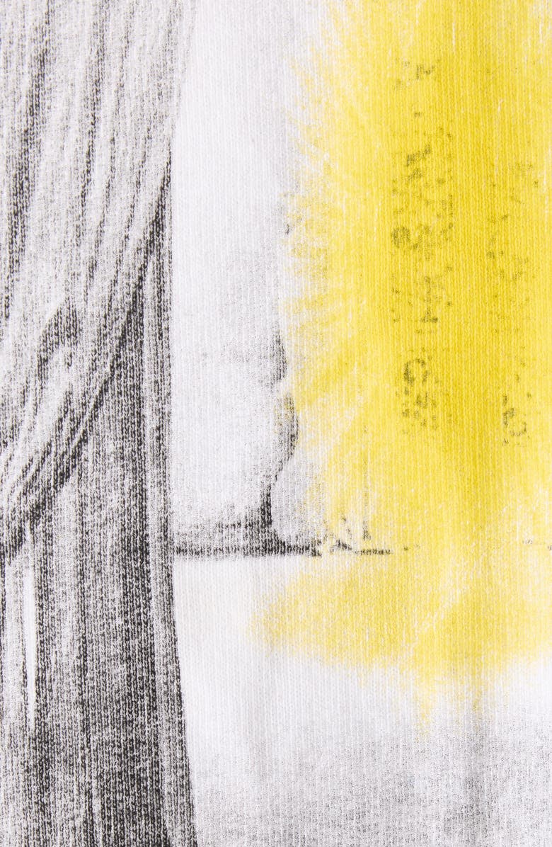 Balenciaga Medium Fit Salon de Couture Distressed Full Zip Fleece Graphic Hoodie, Alternate, color, 9000 White