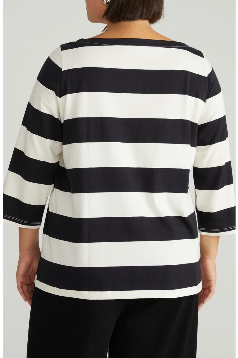 Belle Breton Stripe Top, Alternate, color, ECRU/ BLACK RUGBY STRIPE