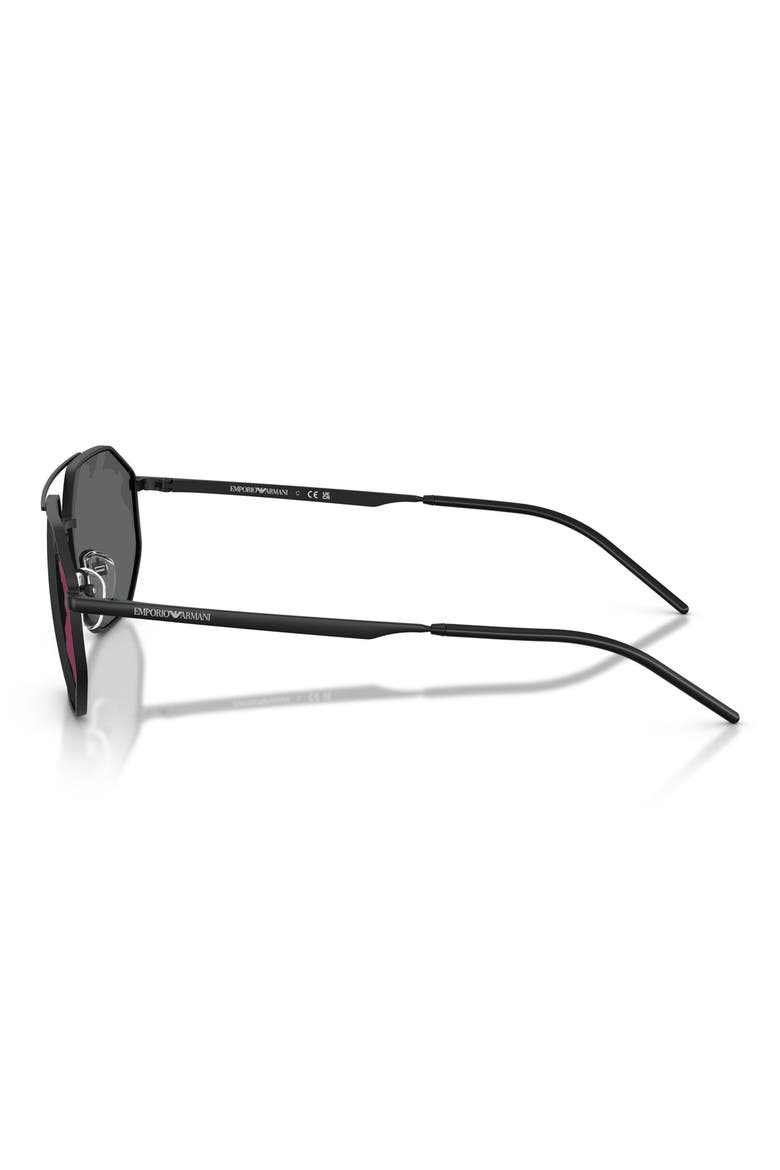 58mm Aviator Sunglasses, Alternate, color, MATTE BLACK / BLACK MIRROR RED