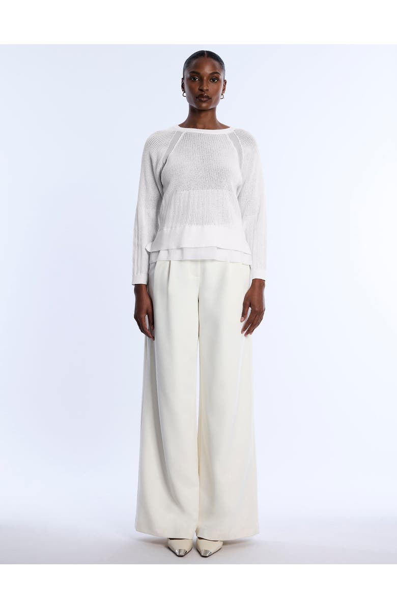 BCBGMAXAZRIA Pointelle Knit Sweater, Alternate, color, Chalk