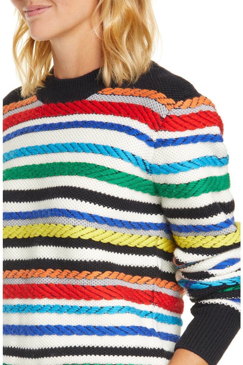 Fair Isle Mix Stitch Merino Wool Sweater, Alternate, color, CREAM/ MULTI