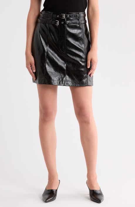 Vashy Faux Leather Skirt