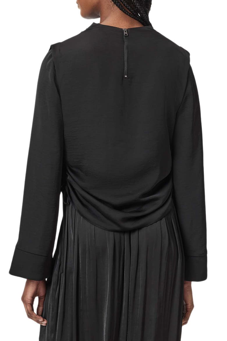 Leslie Cowl Neck Long Sleeve Top, Alternate, color, BLACK