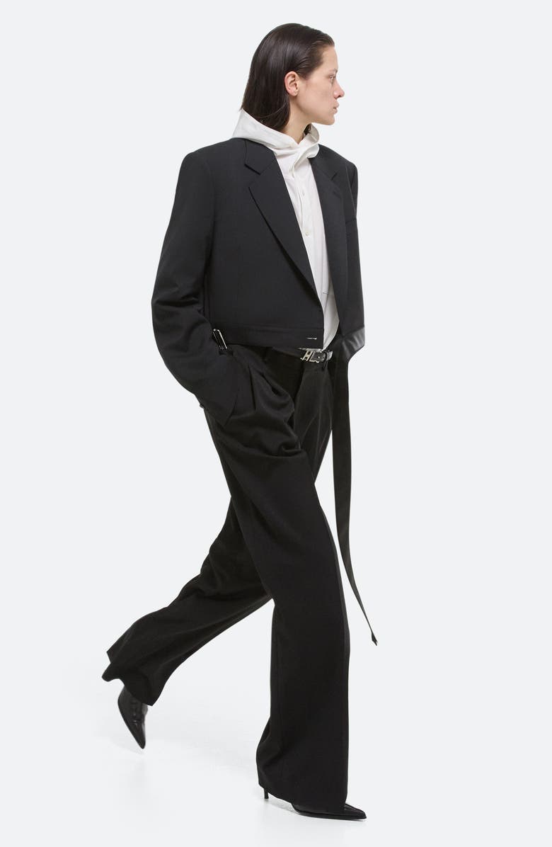 Helmut Lang Wool Wrap Crop Blazer, Alternate, color,