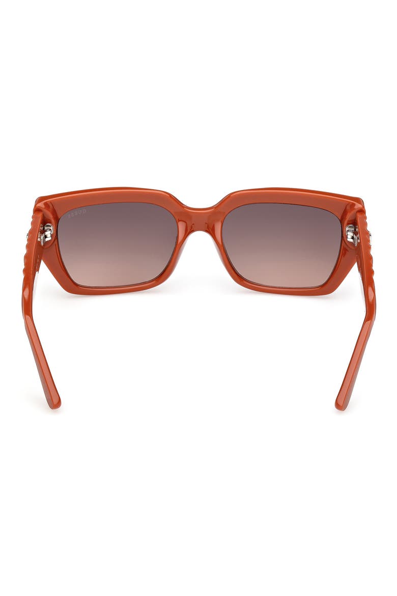 Rectangular Sunglasses, Alternate, color, ORANGE/ GRADIENT BROWN