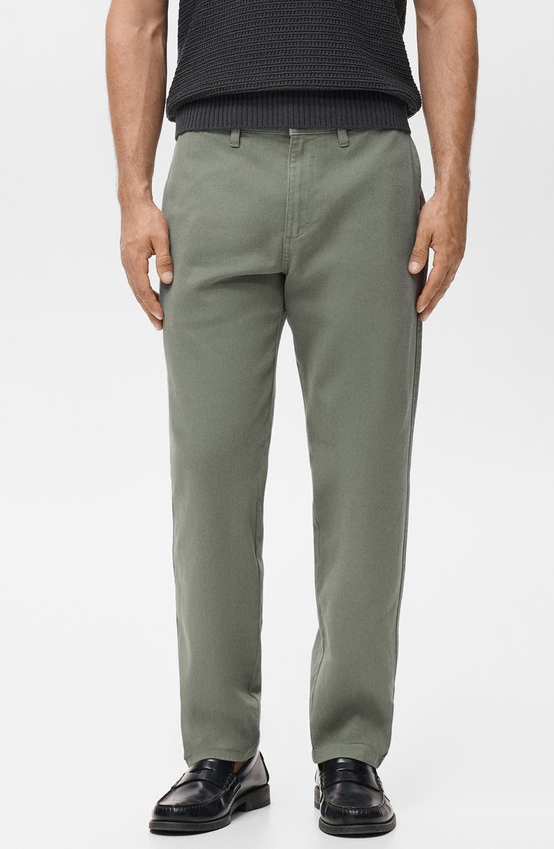 MANGO Regular Fit Jeans, Main, color, Medium Green