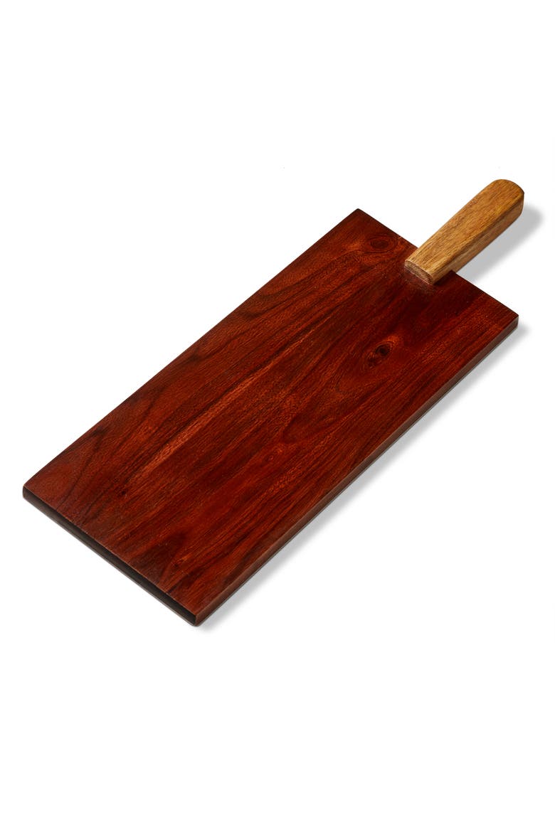 Verge Paddle Board Natural Mango Wood Everyday Serving Tray, Main, color, Black