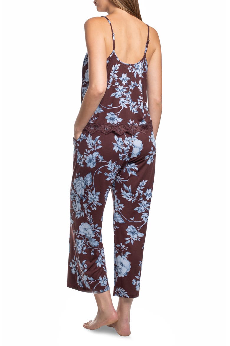 Rihanna Knit Camisole Pajamas, Alternate, color, CHOCOLATE
