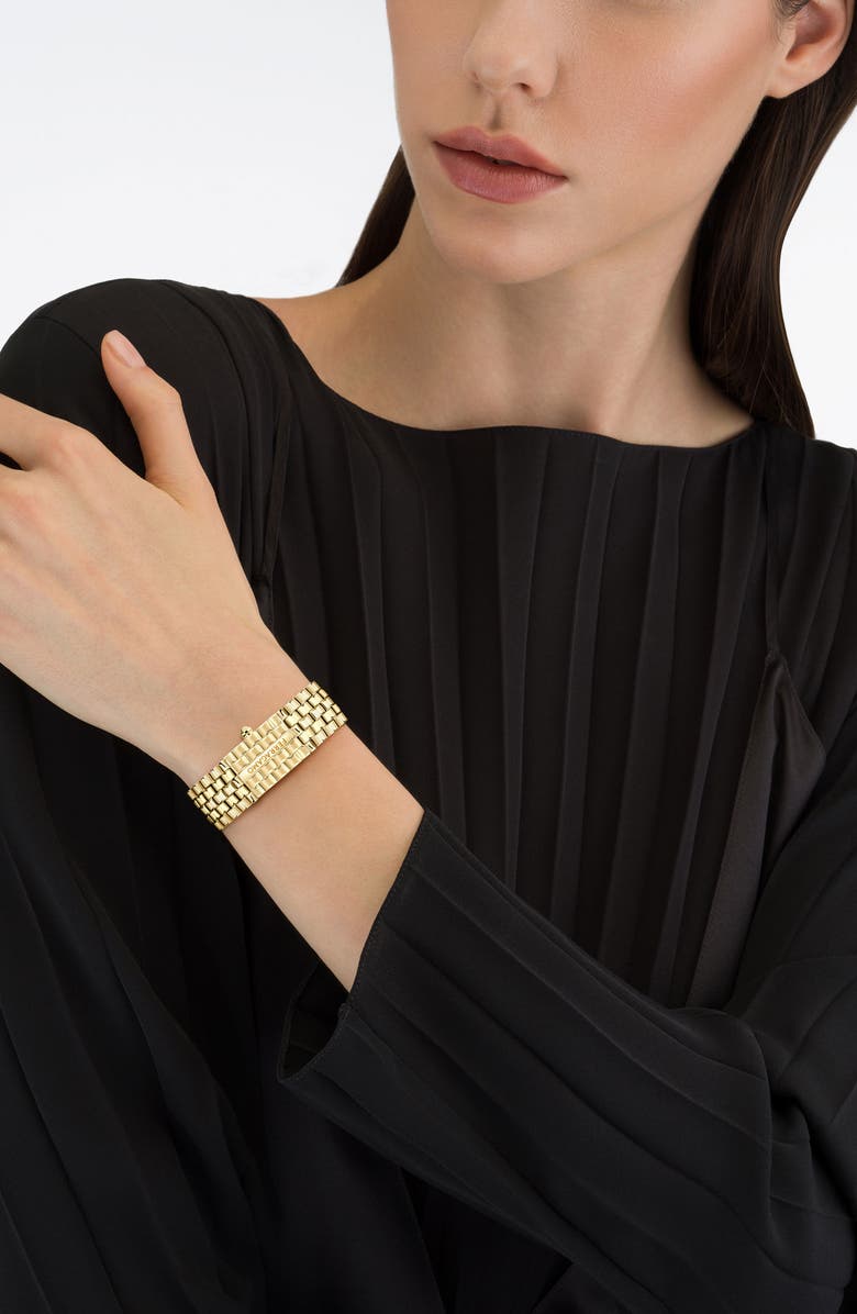 FERRAGAMO Secret Red Sandstone Bracelet Watch, 18.5mm x 30mm, Alternate, color, Ip Yellow Gold