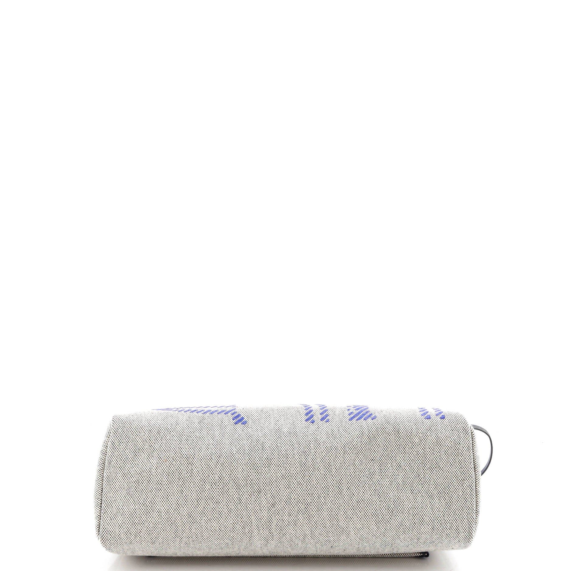 Pre-Owned Hermes Herbag Zip Relief Brides de Gala Toile and Leather 31, Alternate, color, Bleu Saphir