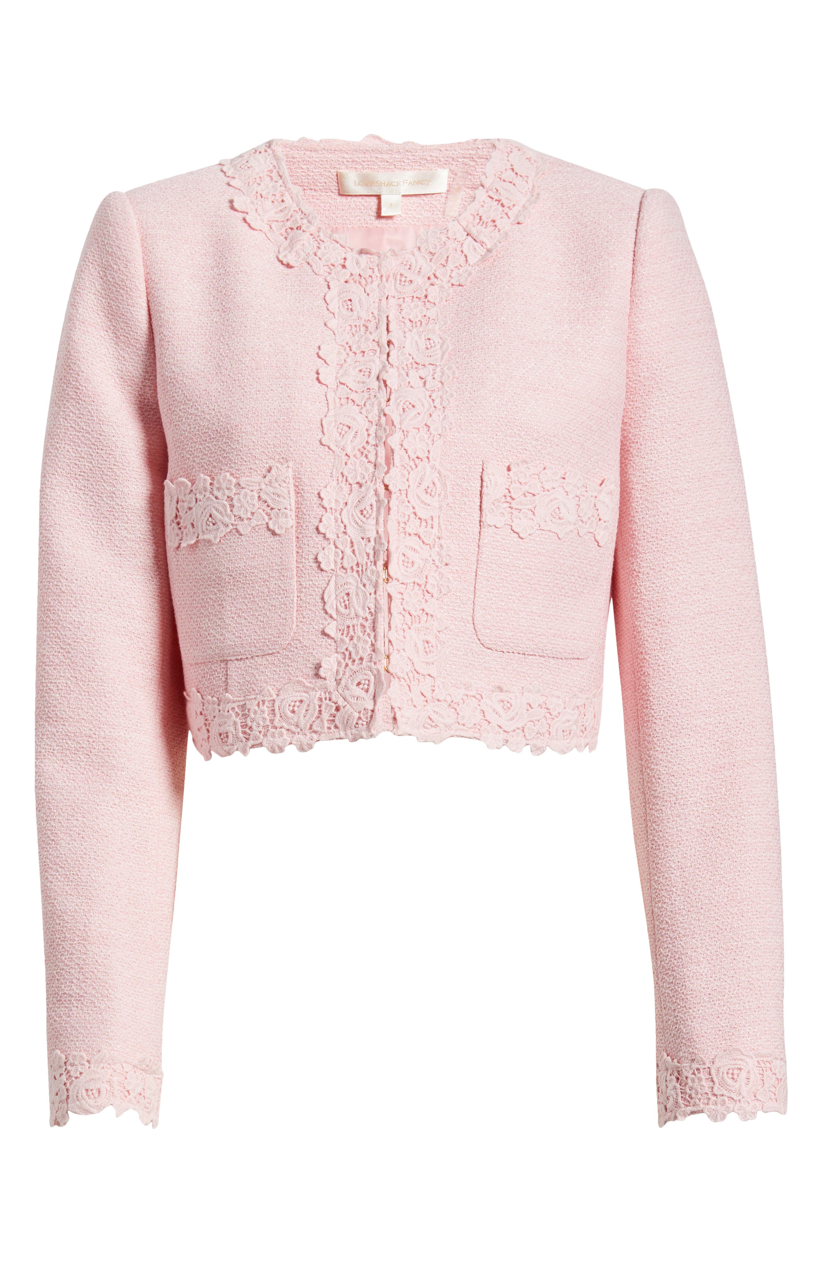 Leilana Lace Accent Crop Jacket (Women) | Nordstrom