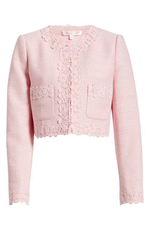 Leilana Lace Accent Crop Jacket