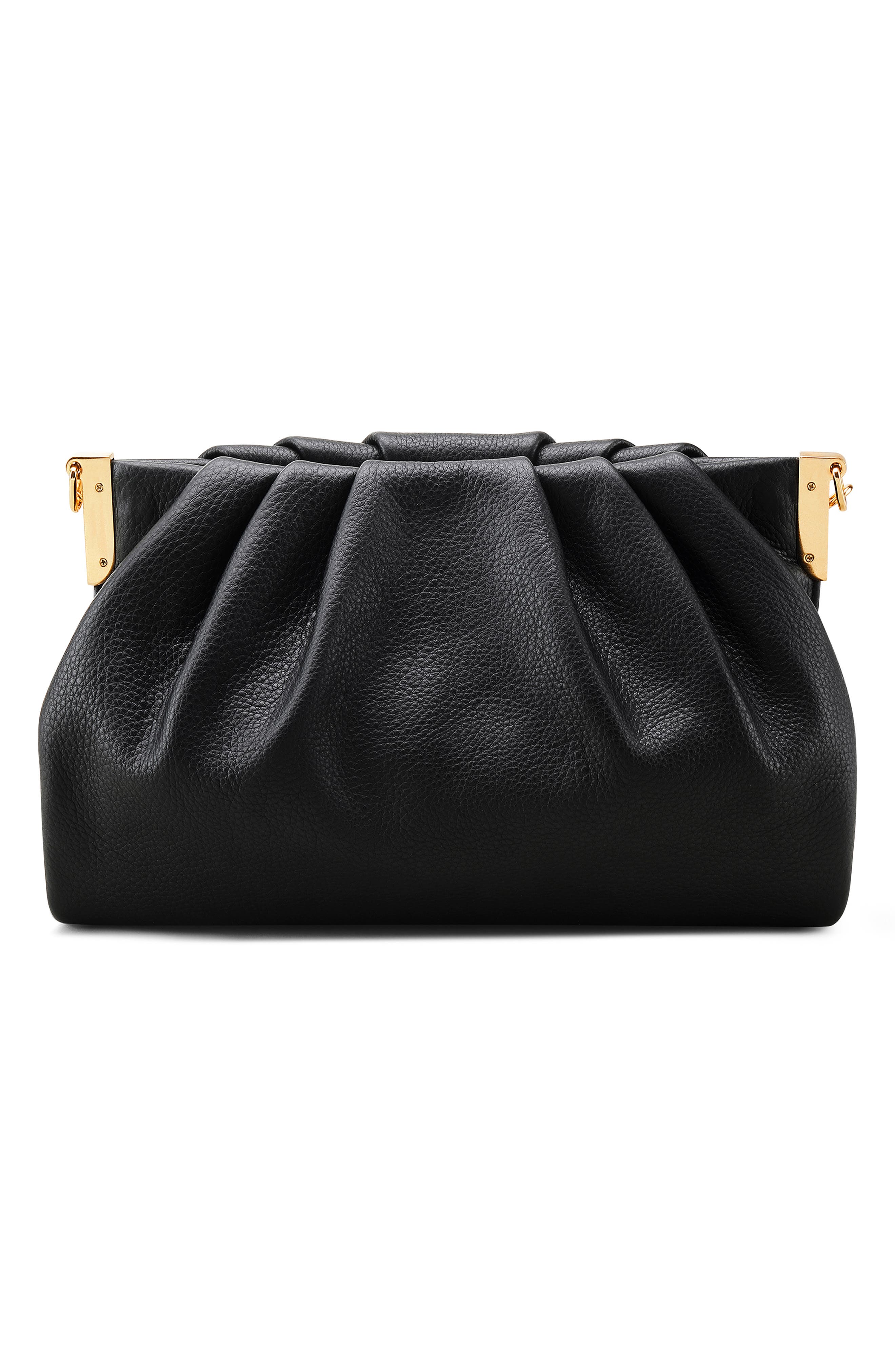 AIMEE Chill Out Frame Clutch, Alternate, color, Black Leather