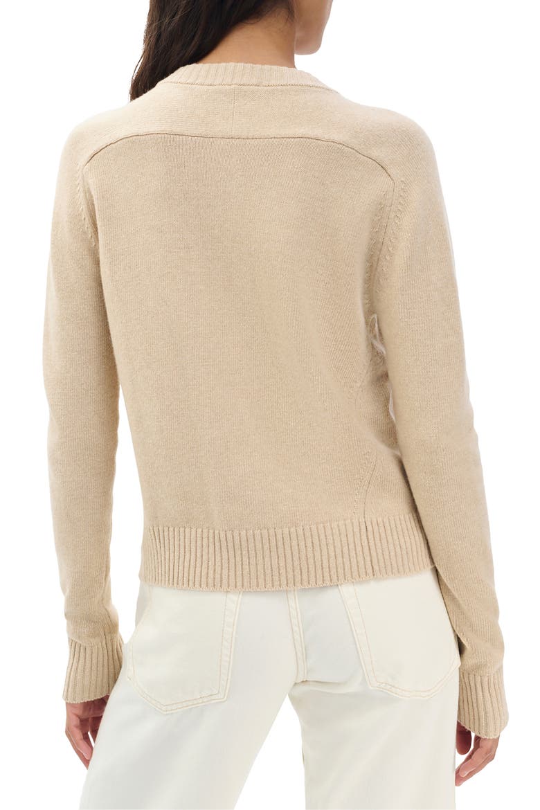 Wallace Crewneck Cardigan, Alternate, color, OATMEAL