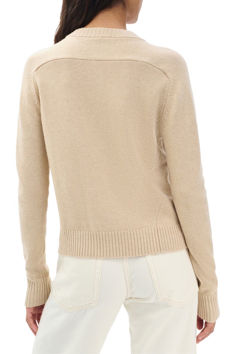rag & bone Wallace Crewneck Cardigan, Alternate, color, Oatmeal