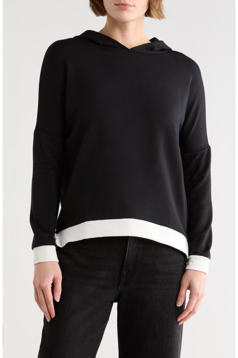 High-Low Hoodie, Main, color, BLACK