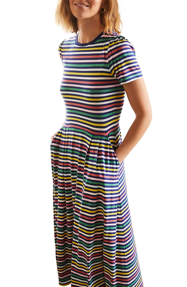 Boden Lucinda Jersey Stripe Midi Dress, Main, color, 