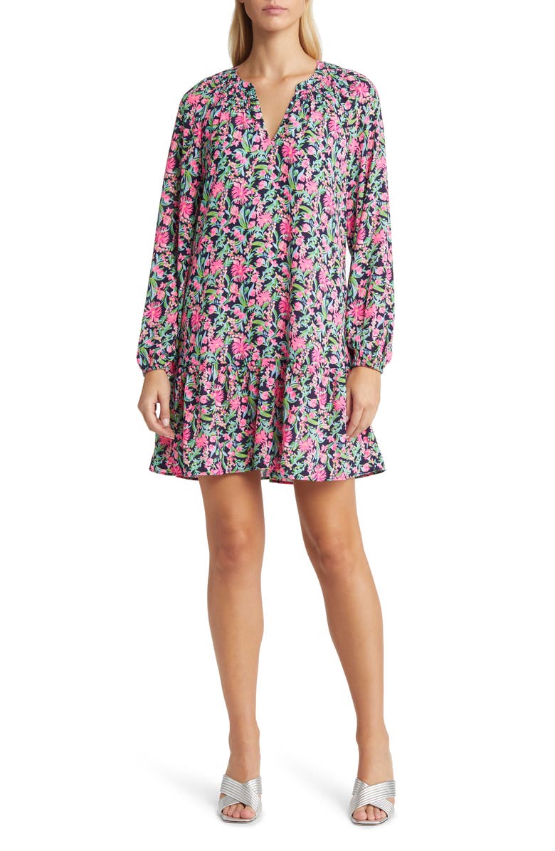 Lilly Pulitzer<sup>®</sup> Lucee Floral Print Long Sleeve Dress, Main, color,