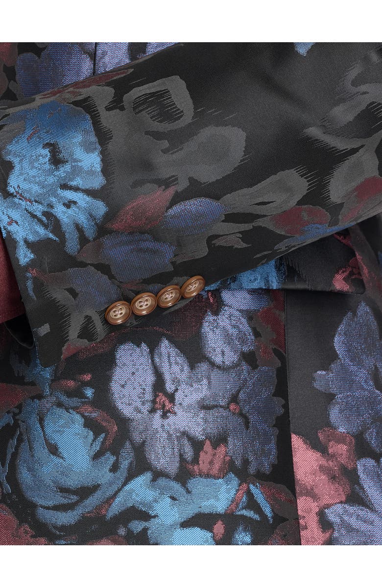 Tallia Big & Tall Bold Floral Sport Coat, Alternate, color, Black