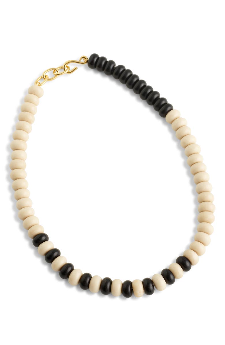 Madewell Semiprecious Coral Beaded Choker Necklace, Main, color, Antique Gold