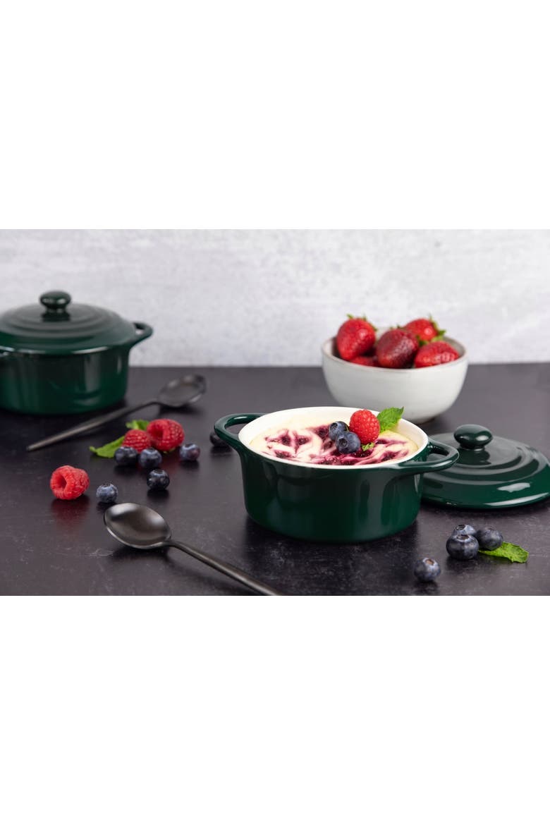 Mini Casserole Dishes, Set of 4, Alternate, color, Forest Green