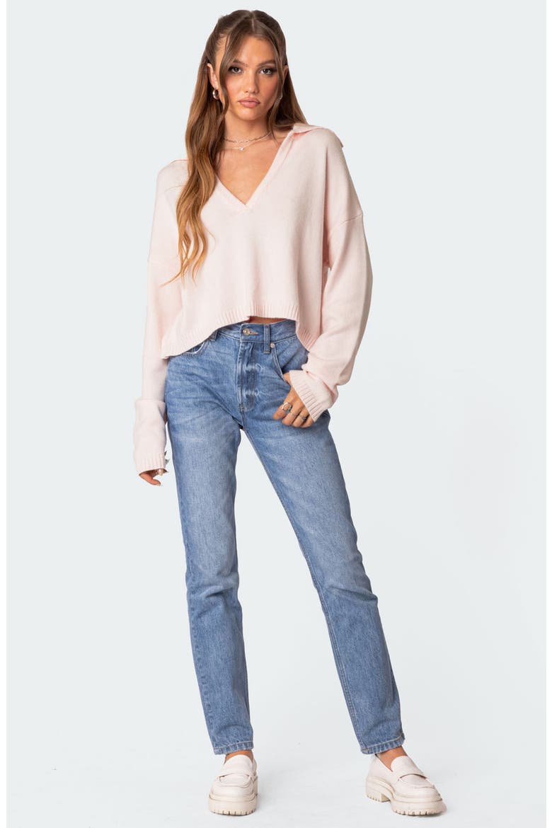 Marcie Oversize Crop Sweater, Alternate, color, LIGHT-PINK