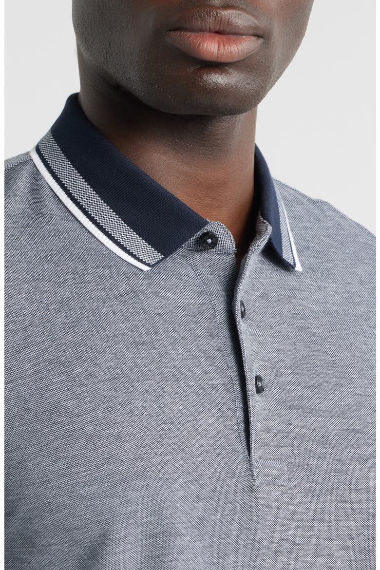 Pittman Long Sleeve Cotton Piqué Polo, Alternate, color, DARK BLUE