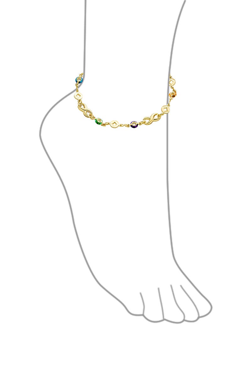 Crystal Love Infinity Anklet, Alternate, color, GOLD