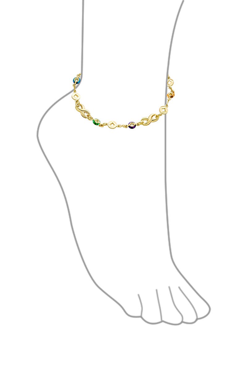 BLING JEWELRY Crystal Love Infinity Anklet, Alternate, color,
