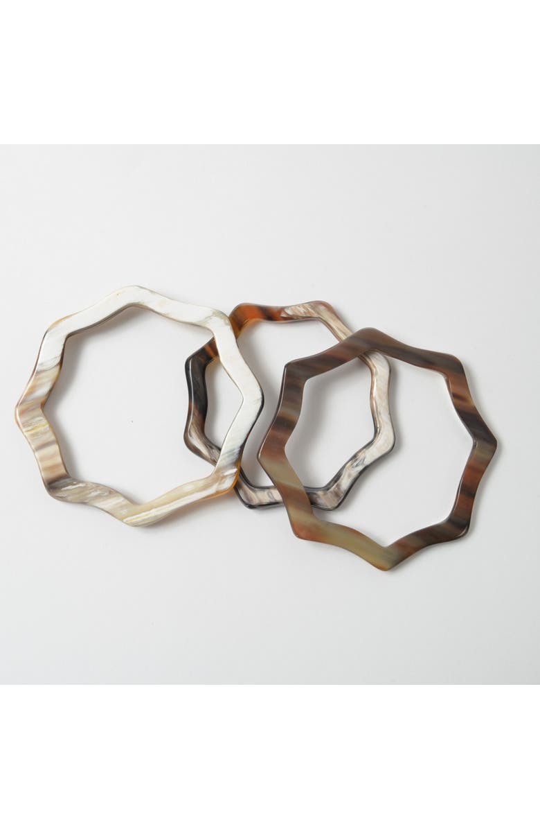 Maadili Collective Horn Lattice Bangle, Main, color, Natural