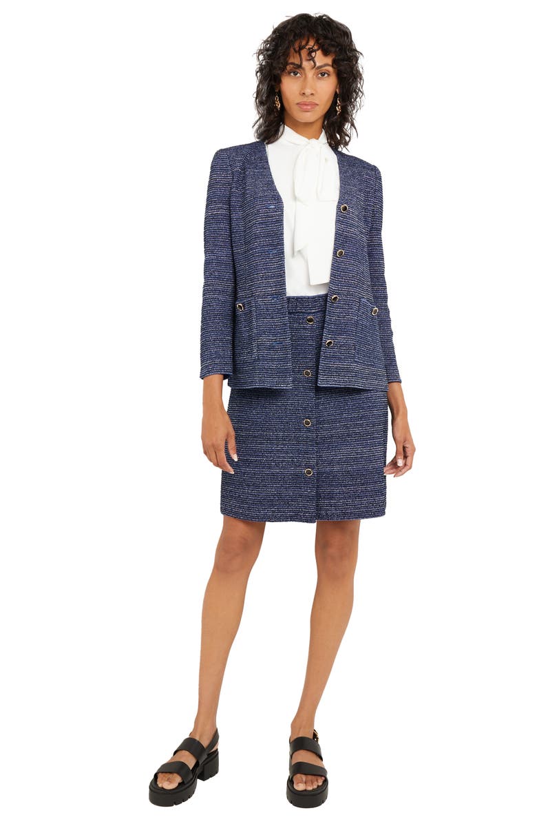 Misook Metallic Tweed Jacket, Alternate, color, 