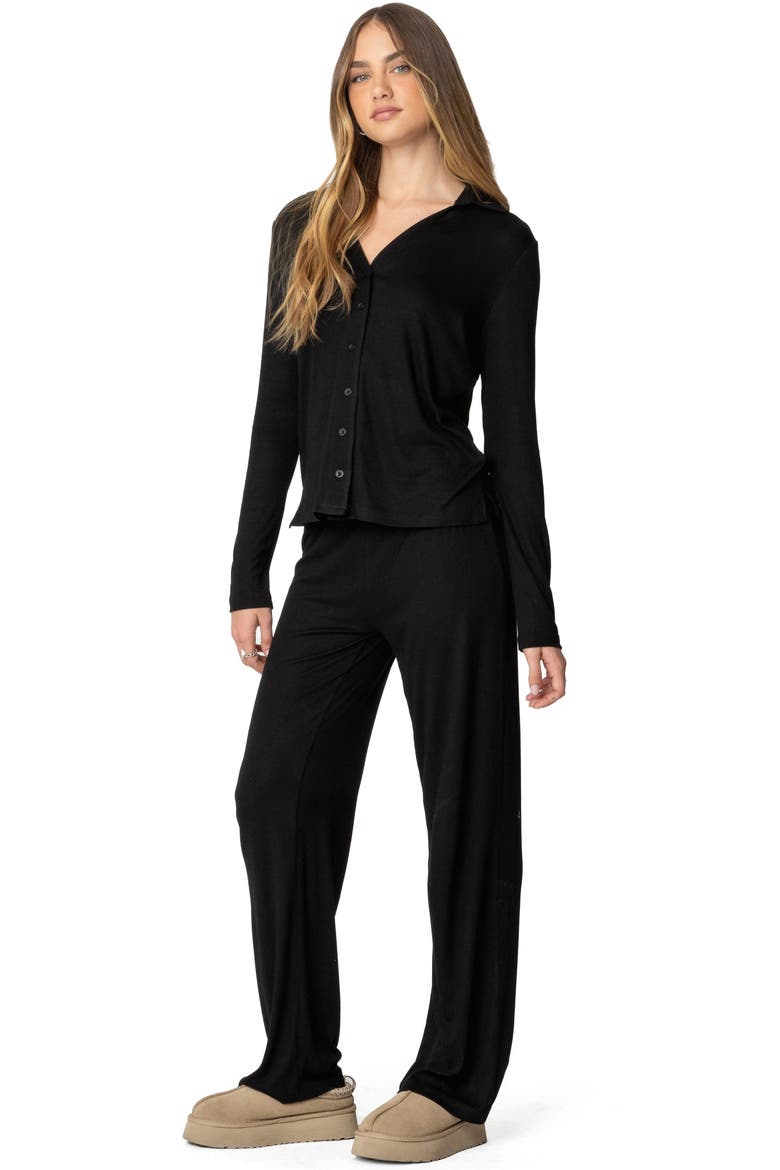 Justina Lounge Pants, Alternate, color, BLACK