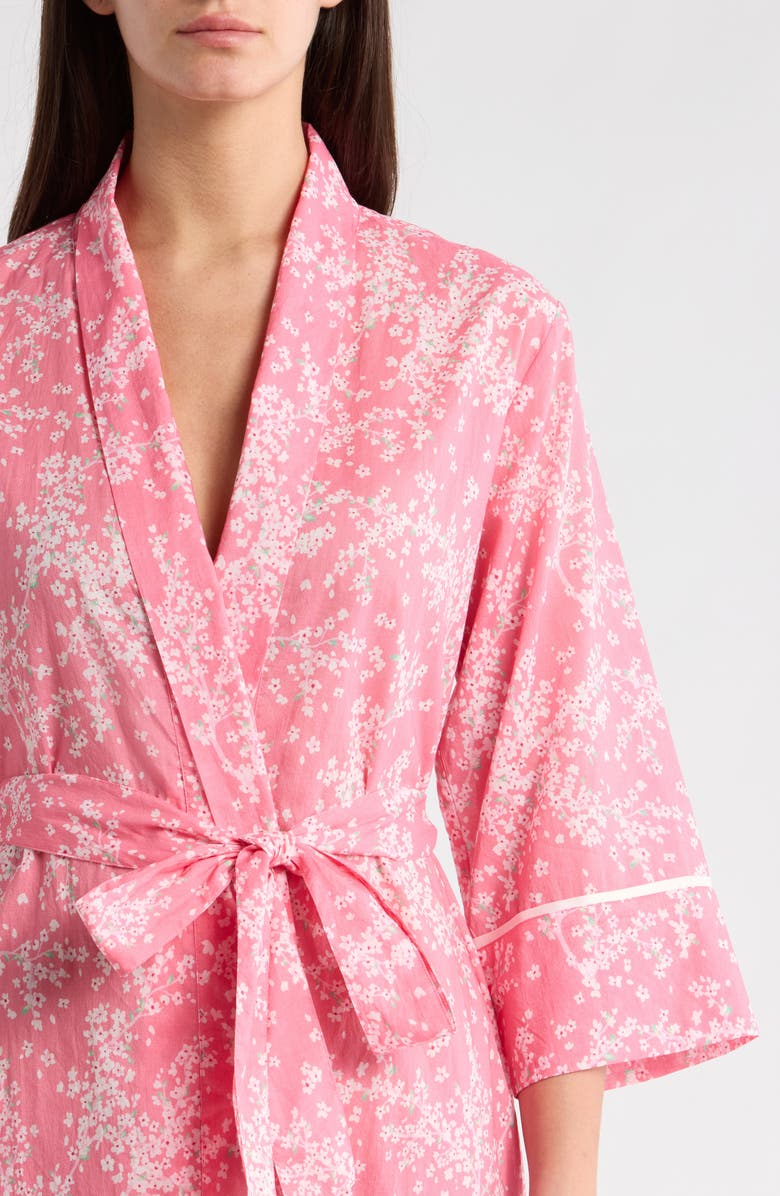 Papinelle Cheri Blossom Cotton Maxi Robe, Alternate, color, Pink Lemonade