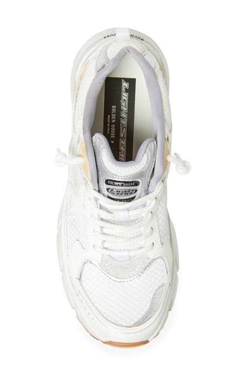 Golden Goose Lightstar Net Leather And Suede Upper Tpu Star Net Heel And Spur In White