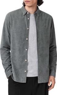 AllSaints Lorella Rib Cotton Button-Up Shirt