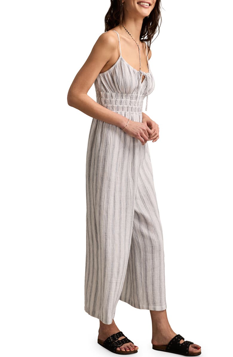 Lucky Brand Stripe Wide Leg Jumpsuit, Alternate, color, Grey Stripe