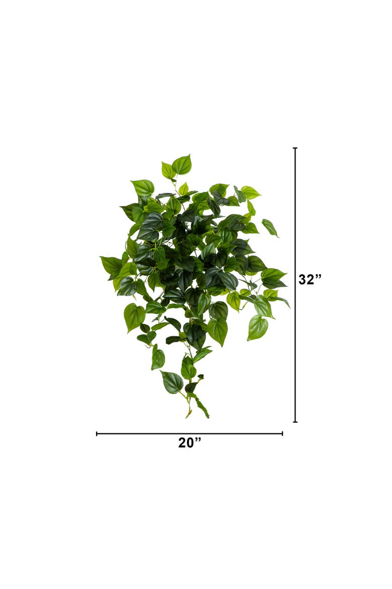 32-in UV Resistant Artificial Philo Hanging Plant (Indoor/Outdoor) - Set of 2, Alternate, color, Green