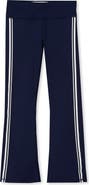 Lands' End Girls Active Flare Leggings with Side Stripe