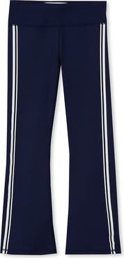 Lands' End Girls Active Flare Leggings with Side Stripe