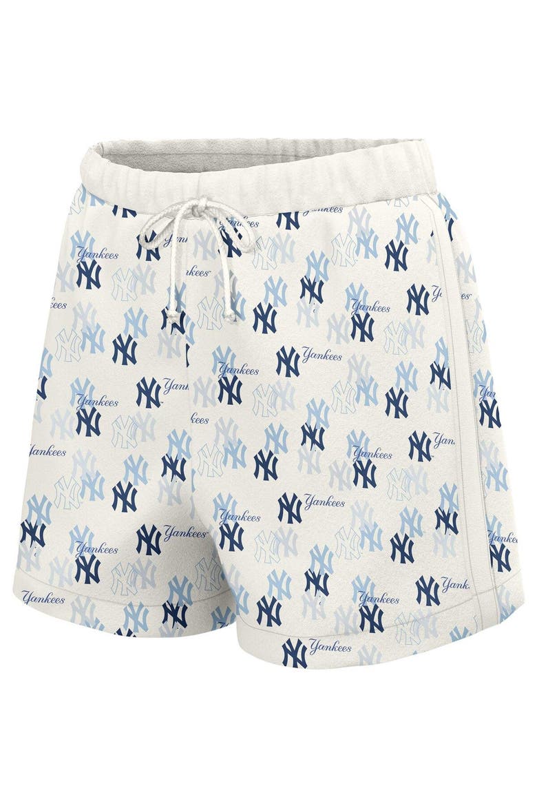 Women's Lusso  White New York Yankees Marge Shorts, Alternate, color, White