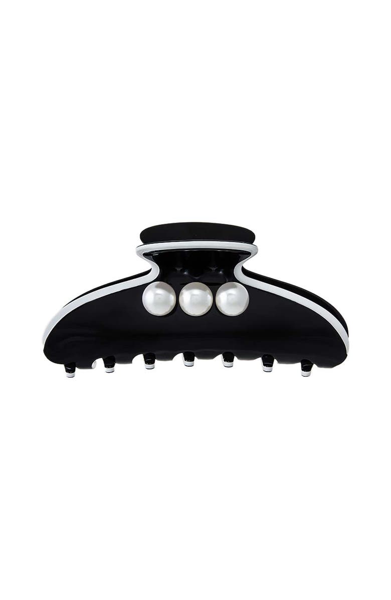 BY ADINA EDEN Triple Pearl Classic Medium Claw Clip, Main, color,