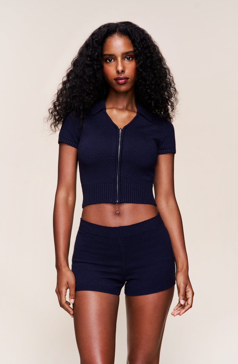 Guizio Calesia Knit Shorts, Alternate, color, Navy