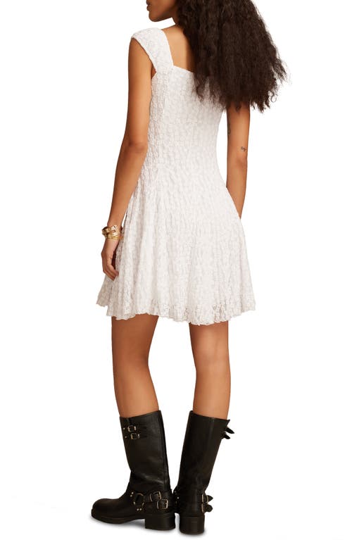 Lucky Brand Floral Mesh Mini Dress In White